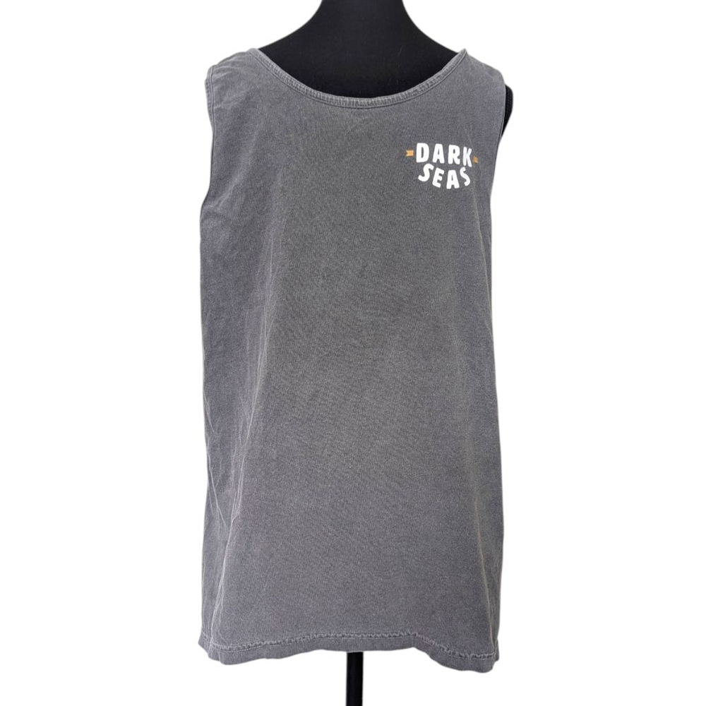 Dark Seas | Waterway Tank Top L Gray Orange Surfwear Graphic